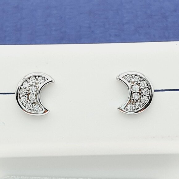 925 Sterling Silver CZ Stud Earrings for Women/Girl, US925P1023 - Picture 2 of 11